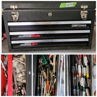 Craftsman Rally Racing Tool Chest 3 Drawer loaded w tools, Sockets, drivers and More