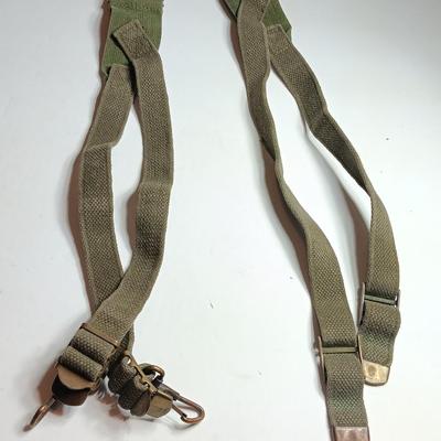 Military issued canteen with suspenders and ammunition bag