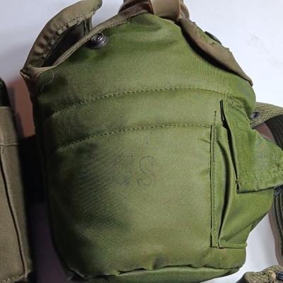 Military issued canteen with suspenders and ammunition bag
