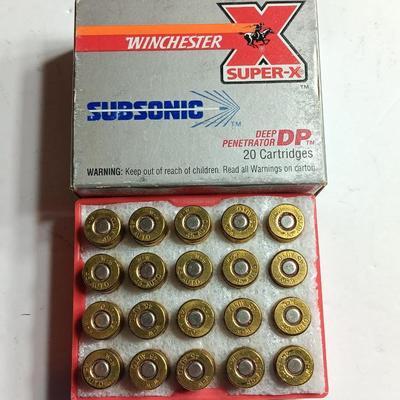 Winchester Super - X Deep Penetrator 20 cartridges Subsonic .45 Auto Ammunition