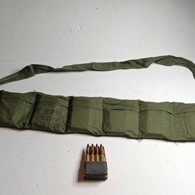 Armor Piercing AP M2 48rd Bandoleer USGI in M1 Garand Clips Cal. 30 AP M2 8 round clips times 6