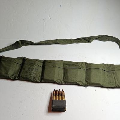 Armor Piercing AP M2 48rd Bandoleer USGI in M1 Garand Clips Cal. 30 AP M2 8 round clips times 6