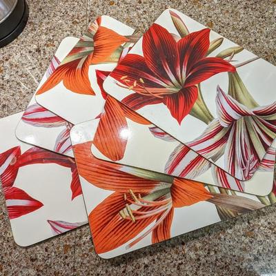 "Amaryllis" New York Botanical Garden Cork Rectangular Placemats