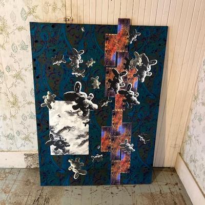 Large canvas pop art - raining bunnyâ€™s