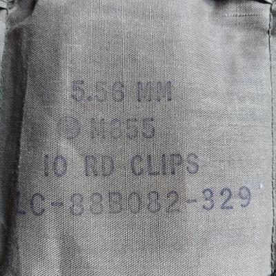 Military issued Ammunition Bandoleer with 5.56 MM M85510 round clips - Tracer rounds