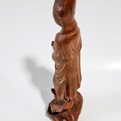 Vintage Chinese Wood Figure, Quan Yin in Wood