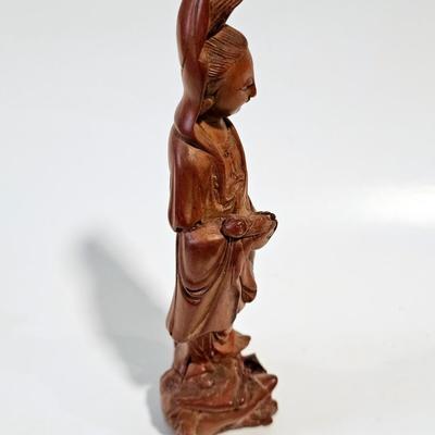 Vintage Chinese Wood Figure, Quan Yin in Wood