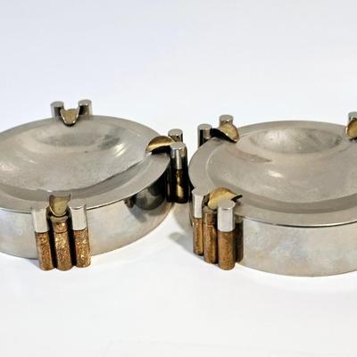 Pair Art Deco Ash Trays