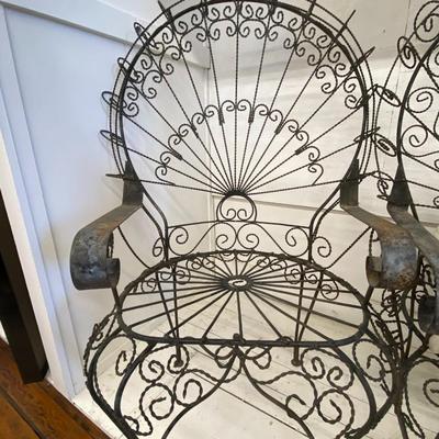 Wrought Iron High Back Chair Lot One
