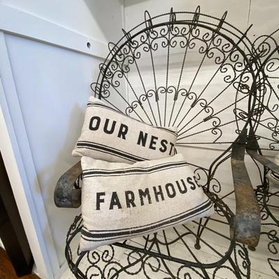 Wrought Iron High Back Chair Lot One