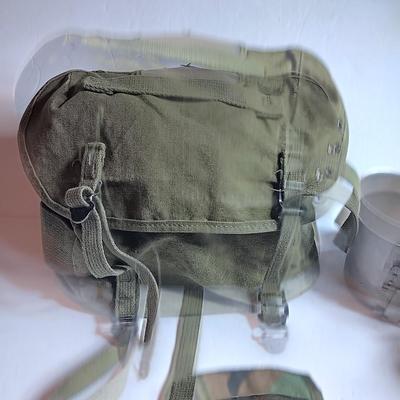 GI Military issued bags and canteen - Ammo / mag cases - field pack canvass