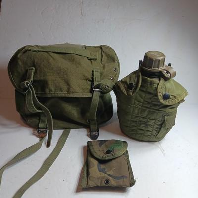 GI Military issued bags and canteen - Ammo / mag cases - field pack canvass