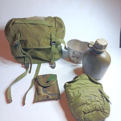 GI Military issued bags and canteen - Ammo / mag cases - field pack canvass
