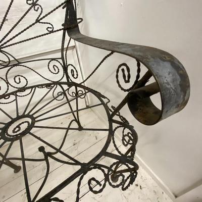 Wrought Iron High Back Chair Lot Two
