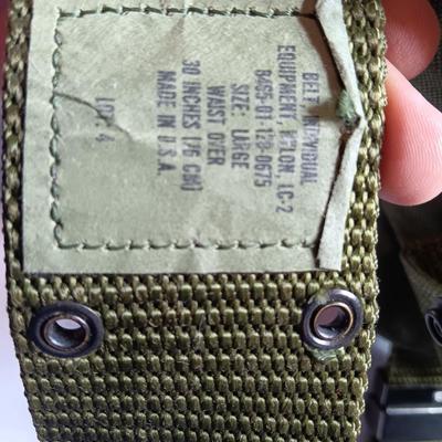 GI Military issued belt with suspenders and ammo / mag pack Size Large