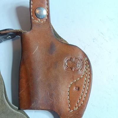Leather Jackass Shoulder Holster with leather 2 - mag case