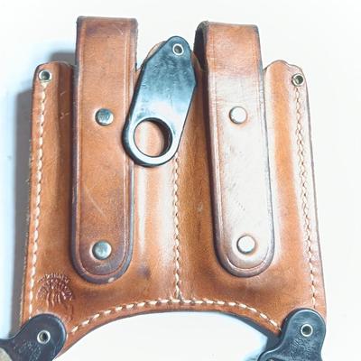 Leather Jackass Shoulder Holster with leather 2 - mag case