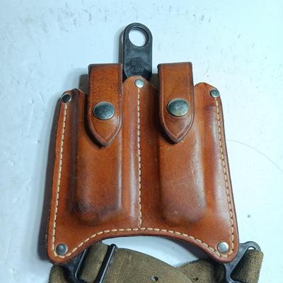Leather Jackass Shoulder Holster with leather 2 - mag case