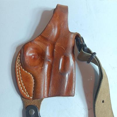 Leather Jackass Shoulder Holster with leather 2 - mag case