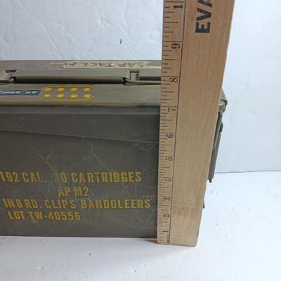 Military Ammunition chest - metal Ammo storage box stenciled on the side