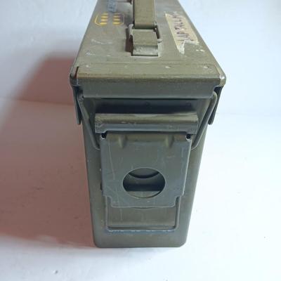 Military Ammunition chest - metal Ammo storage box stenciled on the side