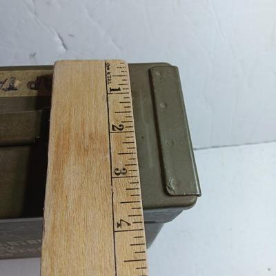 Military Ammunition chest - metal Ammo storage box stenciled on the side