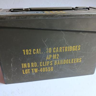 Military Ammunition chest - metal Ammo storage box stenciled on the side