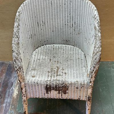 Antique Childs, wicker chair, needs repainting