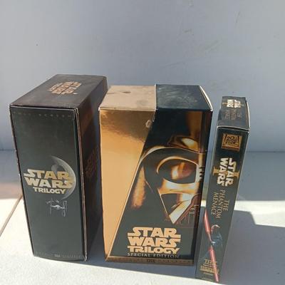 Star Wars Phantom of the Menace DVDS and Star Wars Trilogy Special edition VHS collections