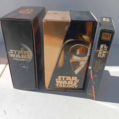 Star Wars Phantom of the Menace DVDS and Star Wars Trilogy Special edition VHS collections