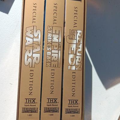 Star Wars Phantom of the Menace DVDS and Star Wars Trilogy Special edition VHS collections