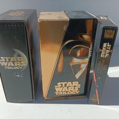 Star Wars Phantom of the Menace DVDS and Star Wars Trilogy Special edition VHS collections