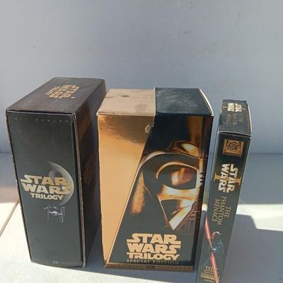Star Wars Phantom of the Menace DVDS and Star Wars Trilogy Special edition VHS collections