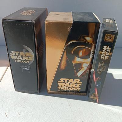 Star Wars Phantom of the Menace DVDS and Star Wars Trilogy Special edition VHS collections