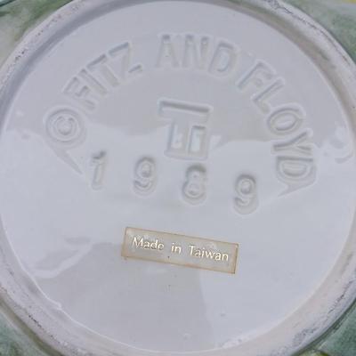 1989 Fitz and Floyd bowl with four Italy made plates and a mug with lemons on it