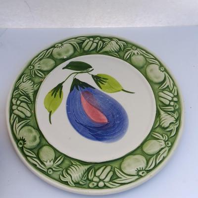 1989 Fitz and Floyd bowl with four Italy made plates and a mug with lemons on it
