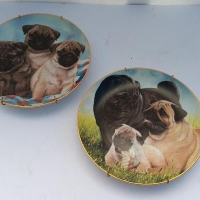 Danbury Mint Collectible PUG DOG plates - Proud Pugs & Three Little Pugs