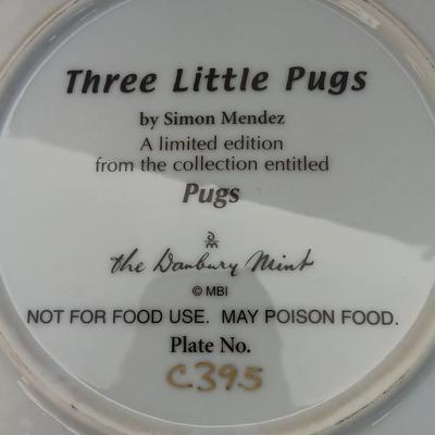Danbury Mint Collectible PUG DOG plates - Proud Pugs & Three Little Pugs