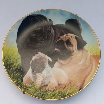Danbury Mint Collectible PUG DOG plates - Proud Pugs & Three Little Pugs