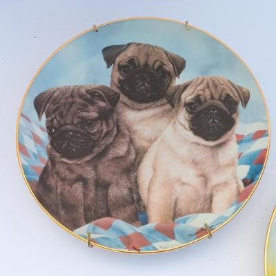 Danbury Mint Collectible PUG DOG plates - Proud Pugs & Three Little Pugs