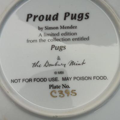 Danbury Mint Collectible PUG DOG plates - Proud Pugs & Three Little Pugs