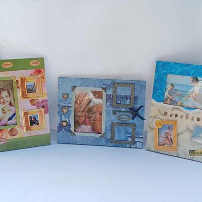 Three fashion decorated photo Frames - ocean - love & faith & butterfly's