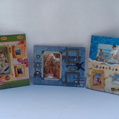 Three fashion decorated photo Frames - ocean - love & faith & butterfly's