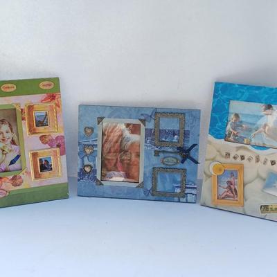 Three fashion decorated photo Frames - ocean - love & faith & butterfly's