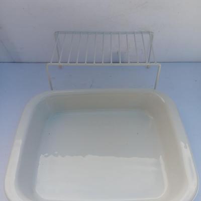 Corning ware Pastel flowers A-21 Oven safe dish with rack