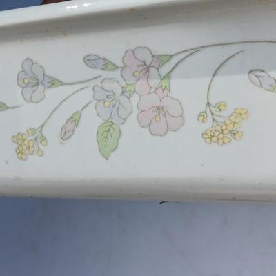 Corning ware Pastel flowers A-21 Oven safe dish with rack