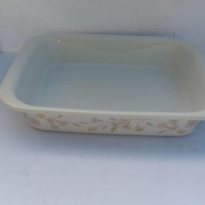 Corning ware Pastel flowers A-21 Oven safe dish with rack