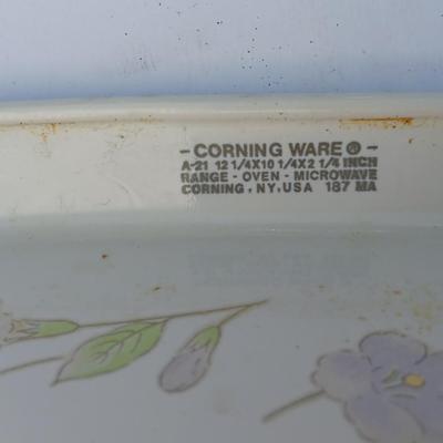 Corning ware Pastel flowers A-21 Oven safe dish with rack