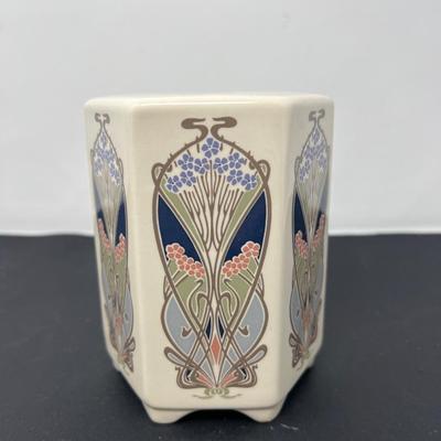 Art Nouveau Vase, Trinket, and Dish Trio - Signed