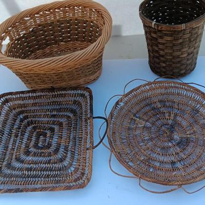 Collection of four Wicker baskets